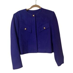 Miss Pendleton Women's Vintage Wool Purple Cropped Blazer Size 10